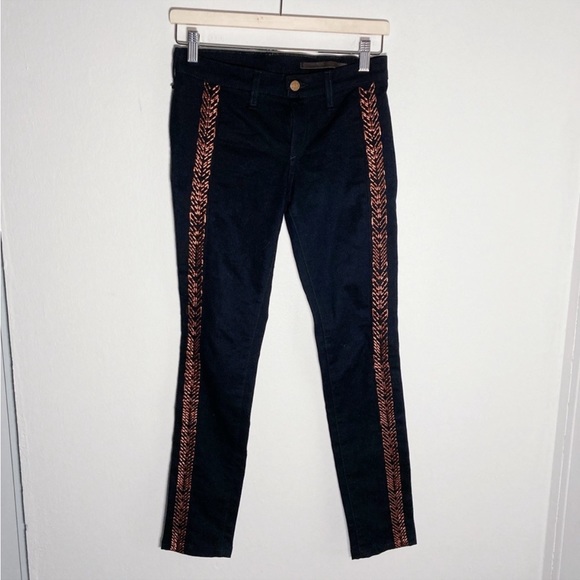 Rag and Bone Bengal Midnight Dark Wash Embroidered Skinny Jeans - Picture 3 of 7